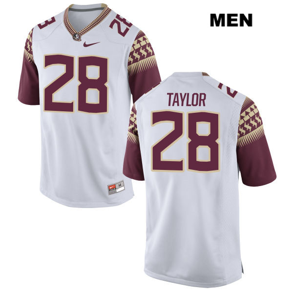 Men's NCAA Nike Florida State Seminoles #28 Levonta Taylor College White Stitched Authentic Football Jersey BEA5069PF